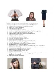 English Worksheet: Body Language