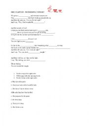 English Worksheet: Tears in heaven