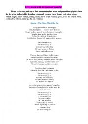 English Worksheet: Worksheet to the song 