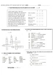 English Worksheet: Revision of topics