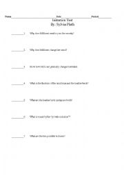 English Worksheet: Initiation By Sylvia Plath 