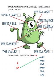 English Worksheet: Body parts