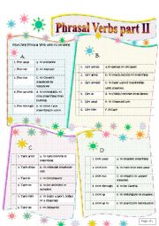 English Worksheet: Phrasal Verbs II