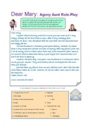 English Worksheet: Problem page debate