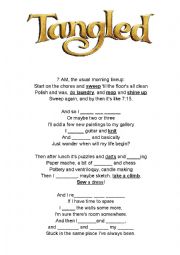 English Worksheet: Walt Disney Tangled - When will my life begin - SONG - ROUTINE