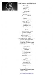 English Worksheet: SONG: Whitney Houston - One Moment In Time