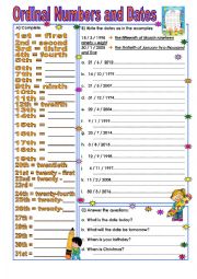 Ordinal Numbers and Dates