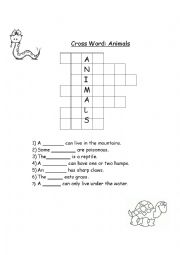 animals crossword