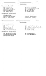 English Worksheet: Exam present perfect