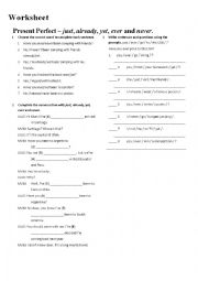 English Worksheet: Present Perfect worksheet