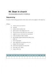 English Worksheet: Mr. Bean in church 