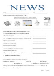 English Worksheet: NEWS