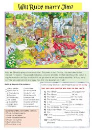 English Worksheet: Picnic Scene