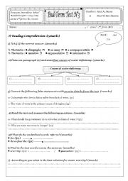 English Worksheet: End Term Test N3