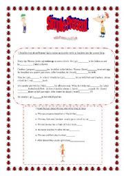 English Worksheet: Simple Present with Phineas and Ferb