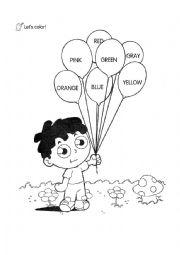 English Worksheet: Balloon colors