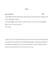 English Worksheet: Restaurant Skit 