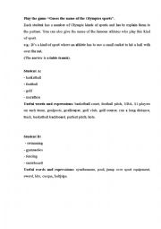 English Worksheet: Olympic Games