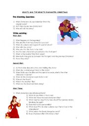 English Worksheet: Beauty and the Beast - An Enchanted Christmas - Video activities