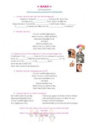 English Worksheet: MAMA - Spice Girls