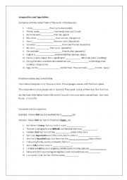 English Worksheet: Comparatives and Superlatives