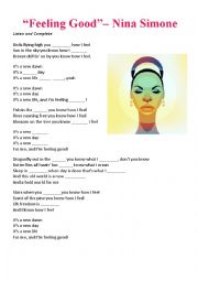 English Worksheet: Nina Simone - Feeling Good