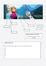 Vocabulary work inspired by Frozen 