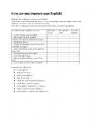 English Worksheet: How to improve your English