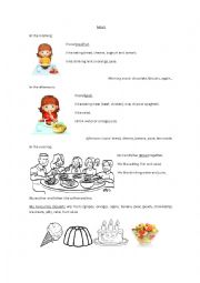 English Worksheet: Food and meals