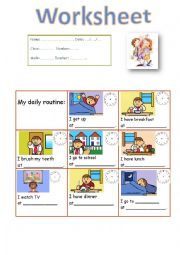 English Worksheet: daily routine