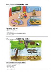 English Worksheet: Speaking cards - Pets and wild animals