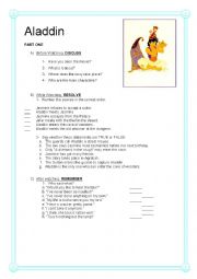 English Worksheet: Aladdin 1