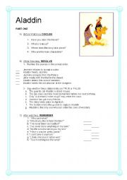 English Worksheet: Aladdin 1