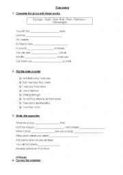 English Worksheet: True colors by Phil Collins