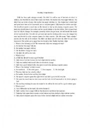 English Worksheet: Reading Passage