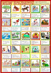 English Worksheet: What holidays! : past simple practice