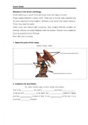 English Worksheet: Greek Mythology