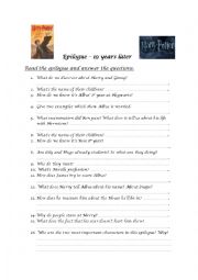 English Worksheet: Harry Potter - epilogue 19 years later