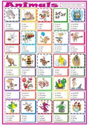 English Worksheet: Animals