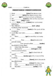 English Worksheet: Present Simple vs Present Continous