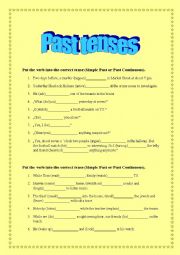 English Worksheet: Past simple and past continuous