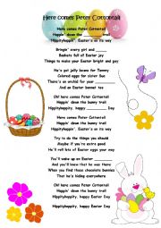 English Worksheet: Easter song: Here comes Peter Cottontail