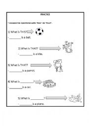 English Worksheet: this or that