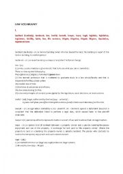 English Worksheet: LAW VOCABULARY - L