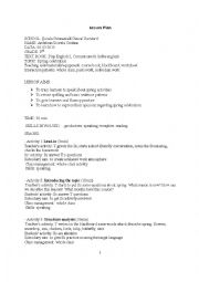 English Worksheet: lesson plan