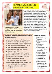 English Worksheet: Royal baby girl