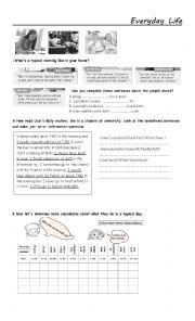 English Worksheet: Everyday Life