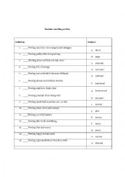 English Worksheet: Emotion matching activity