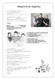 English Worksheet: Song Welcome to my life - Simple Plan