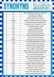 English Worksheet: Synonyms